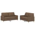 Casa si Gradina - Mobilier - Seturi de mobilier - Seturi living - Set de canapele cu perne, 2 piese, maro, textil - Infinity.ro