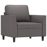 Casa si Gradina - Mobilier - Scaune si fotolii - Fotolii - Fotoliu canapea cu taburet, gri, 60 cm, piele ecologica - Infinity.ro