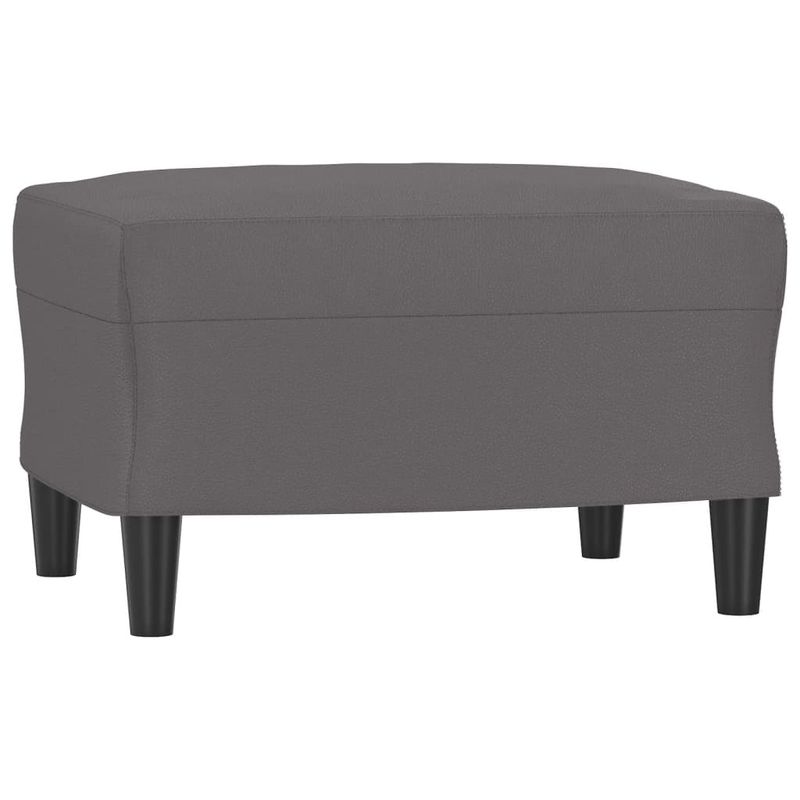 Casa si Gradina - Mobilier - Scaune si fotolii - Fotolii - Fotoliu canapea cu taburet, gri, 60 cm, piele ecologica - Infinity.ro
