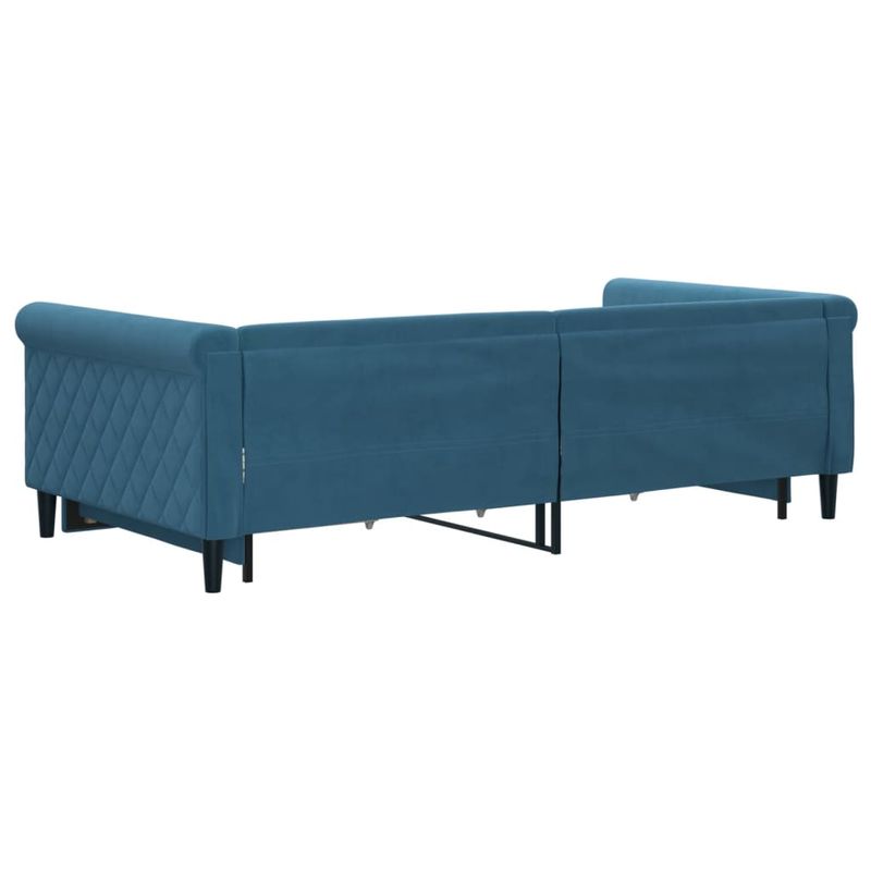 Casa si Gradina - Mobilier - Paturi si accesorii - Paturi - Pat de zi cu extensie si sertare, albastru, 100x200 cm, catifea - Infinity.ro