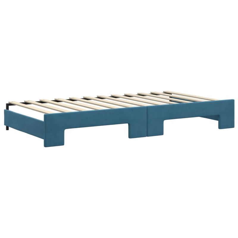Casa si Gradina - Mobilier - Paturi si accesorii - Paturi - Pat de zi cu extensie si sertare, albastru, 100x200 cm, catifea - Infinity.ro