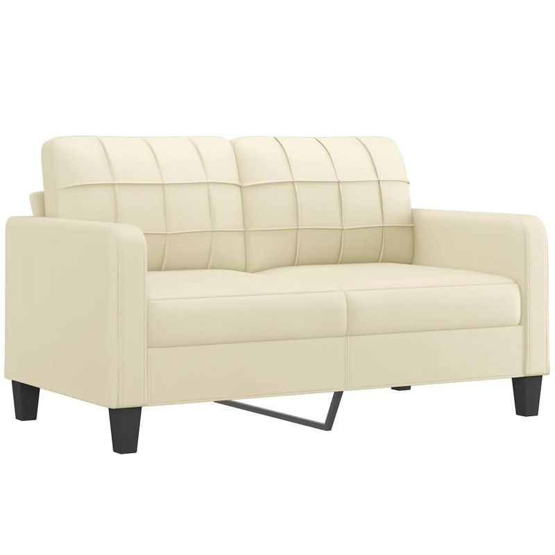 Casa si Gradina - Mobilier - Seturi de mobilier - Seturi living - Set de canapele cu perne, 3 piese, crem, piele ecologica - Infinity.ro