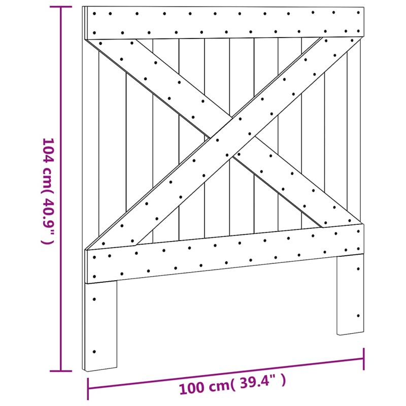 Casa si Gradina - Mobilier - Paturi si accesorii - Accesorii paturi - Tablie de pat, 100x104 cm, lemn masiv de pin, model design încrucișat - Infinity.ro