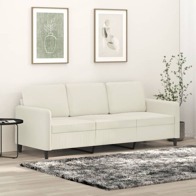 Casa si Gradina - Mobilier - Canapele si coltare - Canapele - Canapea cu 3 locuri, crem, 180 cm, catifea - Infinity.ro