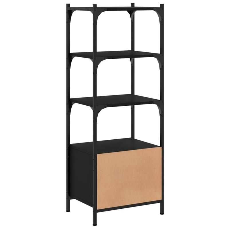 Casa si Gradina - Mobilier - Biblioteci si rafturi - Biblioteci - Biblioteca cu 3 niveluri, negru, 41x30x109,5 cm, lemn prelucrat - Infinity.ro