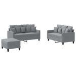 Casa si Gradina - Mobilier - Seturi de mobilier - Seturi living - Set de canapele cu perne, 3 piese, gri deschis, textil - Infinity.ro