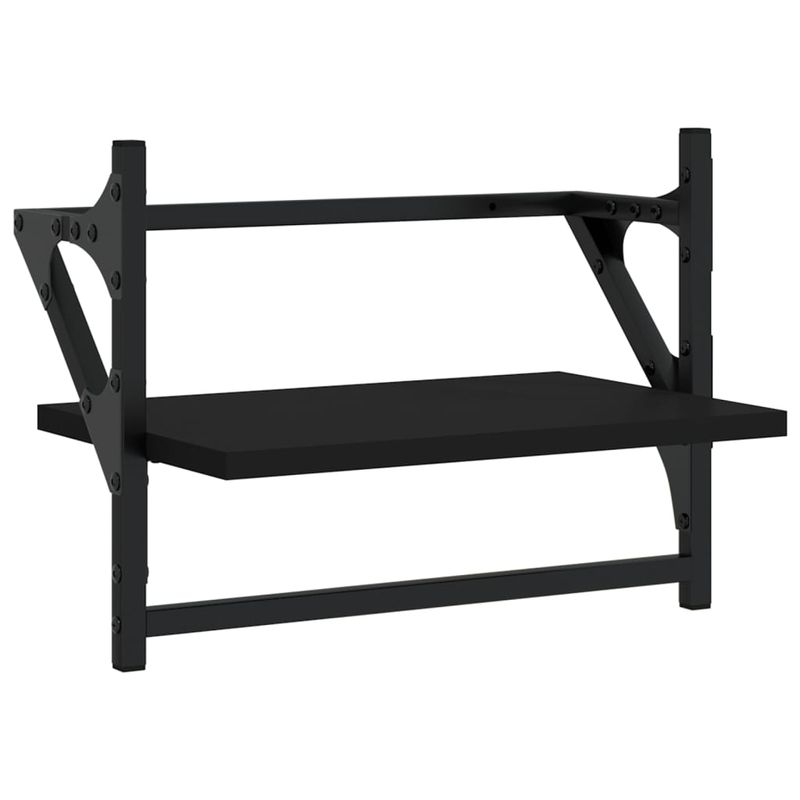 Casa si Gradina - Mobilier - Biblioteci si rafturi - Rafturi - Rafturi de perete cu bare, 2 buc, negru, 40x25x30 cm - Infinity.ro