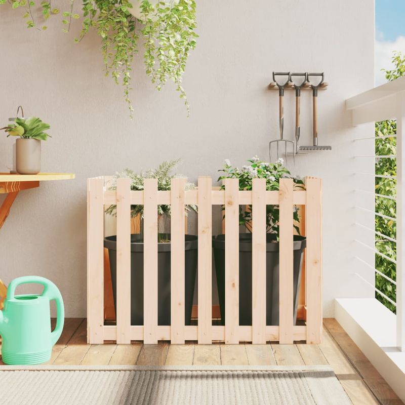 Casa si Gradina - Gradinarit si plante - Plante si ghivece - Ghivece si suporturi - Pat inaltat gradina design gard 100x50x70 cm lemn impregnat pin, pin natural - Infinity.ro
