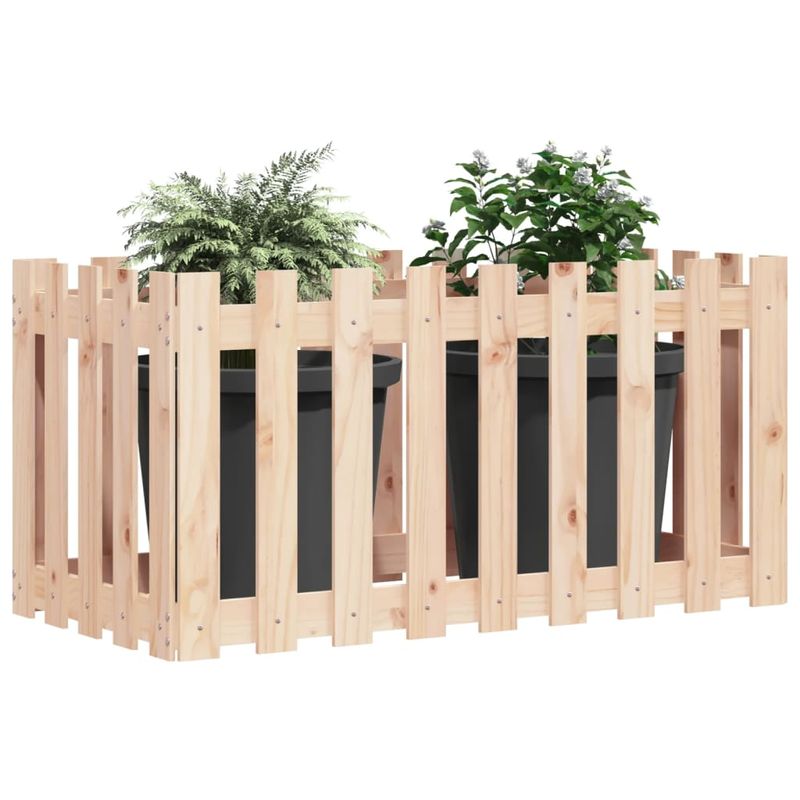 Casa si Gradina - Gradinarit si plante - Plante si ghivece - Ghivece si suporturi - Pat inaltat gradina design gard 100x50x70 cm lemn impregnat pin, pin natural - Infinity.ro