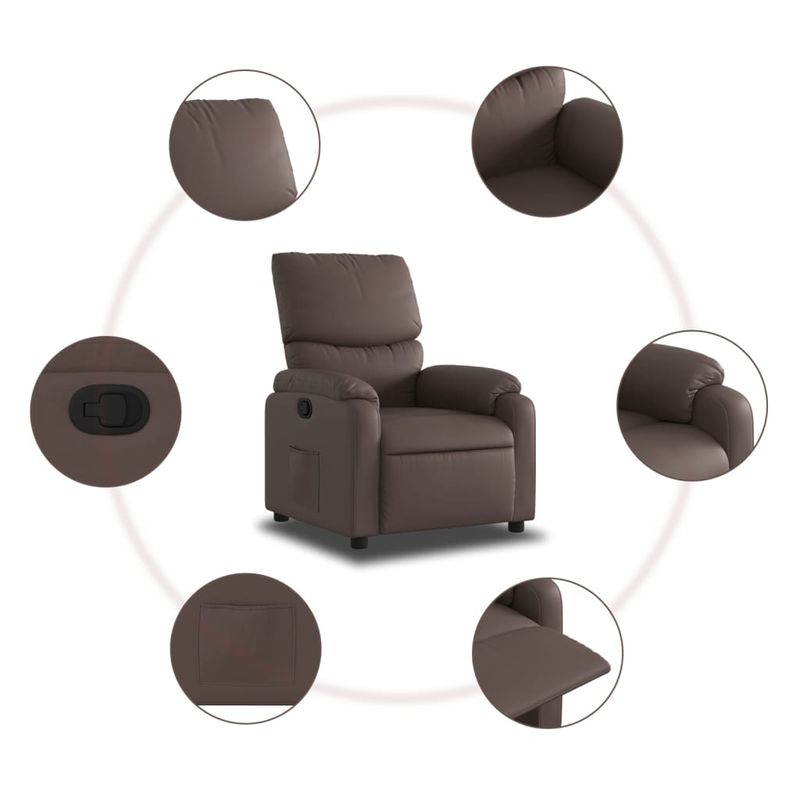 Casa si Gradina - Mobilier - Scaune si fotolii - Fotolii - Fotoliu rabatabil, maro, piele ecologica - Infinity.ro