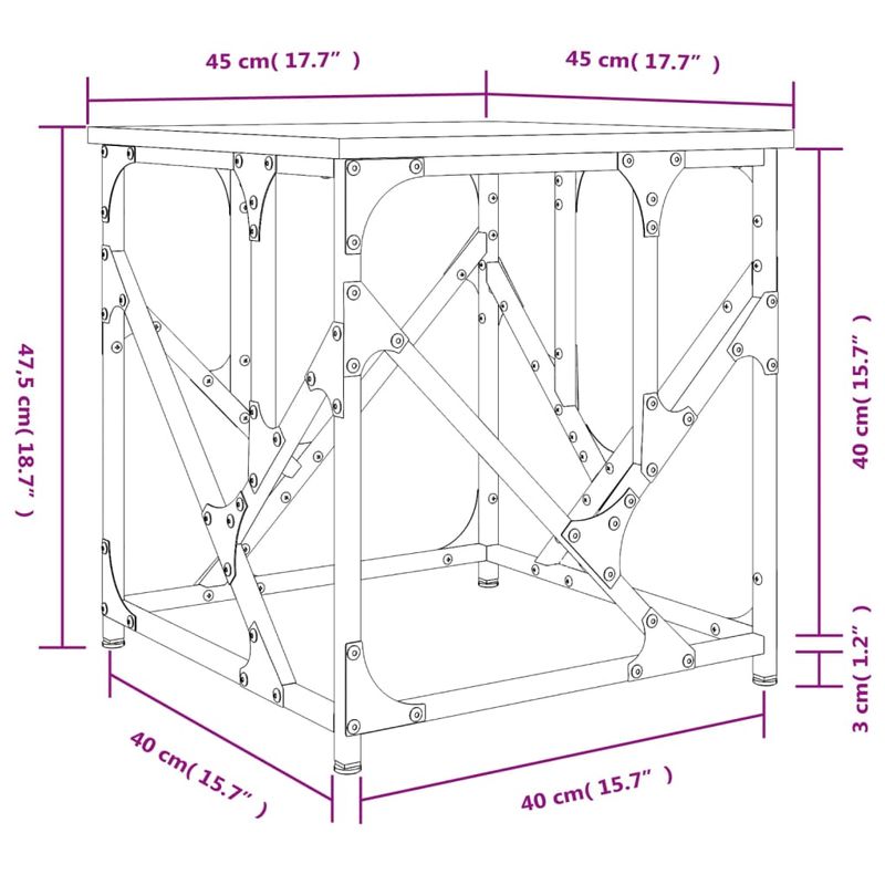 Casa si Gradina - Mobilier - Mese si birouri - Masute de cafea - Masuta de cafea, stejar maro, 45x45x47,5 cm, lemn prelucrat - Infinity.ro