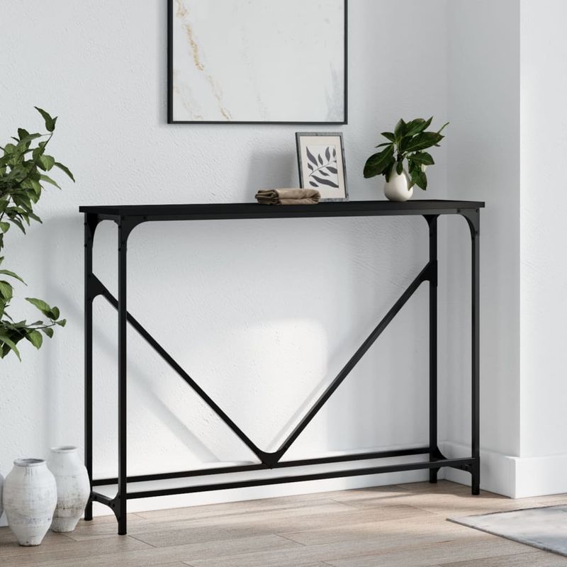 Casa si Gradina - Mobilier - Comode si corpuri - Console - Masuta consola, negru, 102x22,5x75 cm, lemn compozit - Infinity.ro