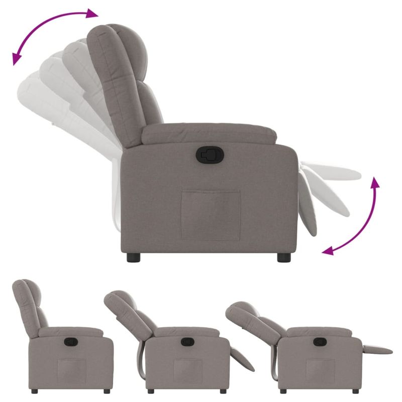 Casa si Gradina - Mobilier - Scaune si fotolii - Fotolii - Fotoliu rabatabil, gri taupe, material textil - Infinity.ro