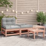 Casa si Gradina - Gradina si terasa - Mobilier exterior - Canapele si fotolii gradina - Canapea de gradina fara cotiere, cu perne și taburete, douglas natural - Infinity.ro