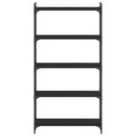 Casa si Gradina - Mobilier - Biblioteci si rafturi - Biblioteci - Biblioteca cu 5 niveluri, negru, 80x30x154 cm, lemn prelucrat - Infinity.ro