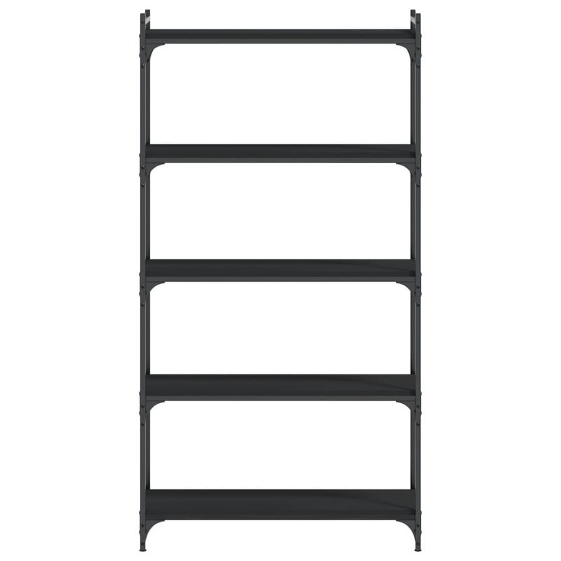 Casa si Gradina - Mobilier - Biblioteci si rafturi - Biblioteci - Biblioteca cu 5 niveluri, negru, 80x30x154 cm, lemn prelucrat - Infinity.ro