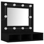 Casa si Gradina - Mobilier - Comode si corpuri - Masute de toaleta - Dulap cu oglinda si LED, negru, 60x31,5x62 cm - Infinity.ro