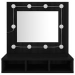 Casa si Gradina - Mobilier - Mobilier baie - Comode baie - Dulap cu oglinda si LED, negru, 60x31,5x62 cm - Infinity.ro