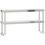 Casa si Gradina - Mobilier - Comode si corpuri - Corpuri bucatarie - Raft cu 2 niveluri masa de lucru, 110x30x35 cm, otel inoxidabil - Infinity.ro