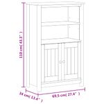 Casa si Gradina - Mobilier - Seturi de mobilier - Seturi baie - Set mobilier baie, 3 piese, „BERG”, alb, lemn masiv de pin, mărime 69.5x34x110 cm - Infinity.ro