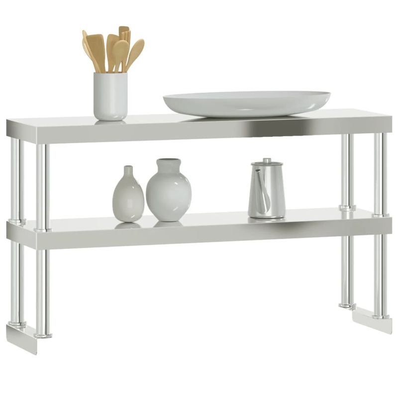Casa si Gradina - Mobilier - Comode si corpuri - Corpuri bucatarie - Raft cu 2 niveluri masa de lucru, 110x30x35 cm, otel inoxidabil - Infinity.ro