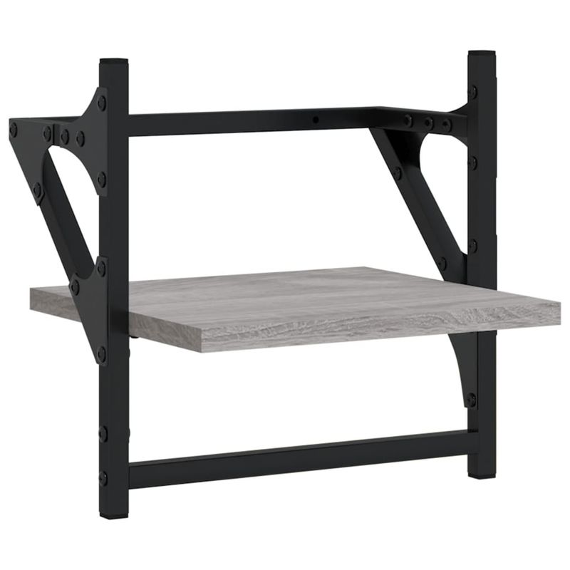 Casa si Gradina - Mobilier - Biblioteci si rafturi - Rafturi - Set rafturi perete cu bare, 6 buc., gri sonoma, lemn prelucrat - Infinity.ro