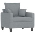 Casa si Gradina - Mobilier - Scaune si fotolii - Fotolii - Fotoliu canapea cu taburet, gri deschis, 60 cm, textil - Infinity.ro