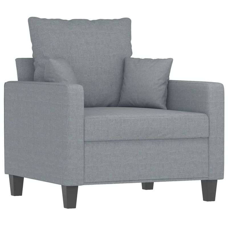 Casa si Gradina - Mobilier - Scaune si fotolii - Fotolii - Fotoliu canapea cu taburet, gri deschis, 60 cm, textil - Infinity.ro