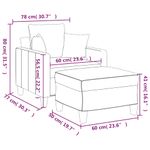 Casa si Gradina - Mobilier - Scaune si fotolii - Fotolii - Fotoliu canapea cu taburet, gri deschis, 60 cm, textil - Infinity.ro