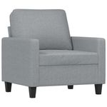 Casa si Gradina - Mobilier - Scaune si fotolii - Fotolii - Fotoliu canapea cu taburet, gri deschis, 60 cm, textil - Infinity.ro