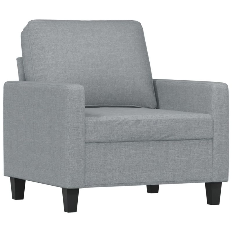Casa si Gradina - Mobilier - Scaune si fotolii - Fotolii - Fotoliu canapea cu taburet, gri deschis, 60 cm, textil - Infinity.ro