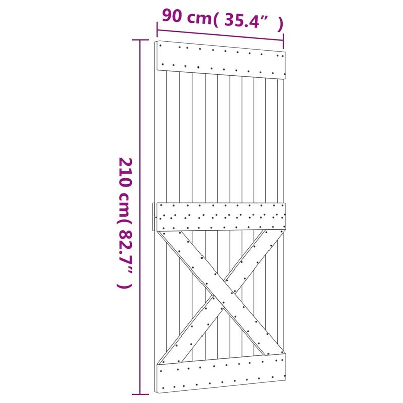 Casa si Gradina - Constructii - Usi interior, exterior si garaj - Usi interior - Usa glisanta cu set feronerie, 90x210 cm, lemn masiv de pin - Infinity.ro