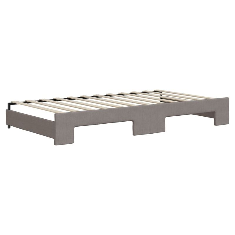 Casa si Gradina - Mobilier - Paturi si accesorii - Paturi - Pat de zi cu extensie si saltele, gri taupe, 100x200 cm, textil - Infinity.ro