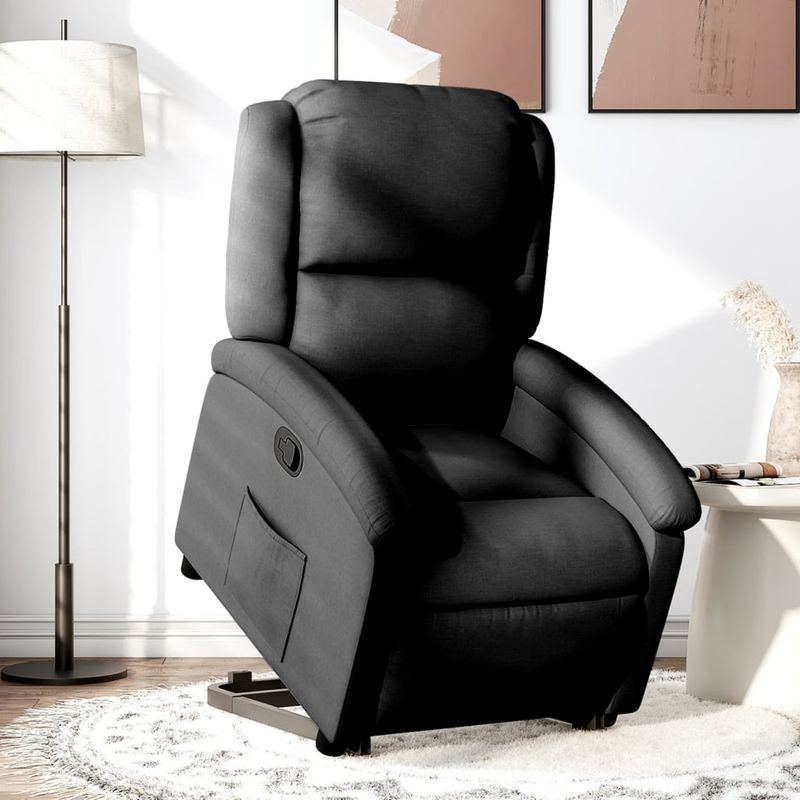 Casa si Gradina - Mobilier - Scaune si fotolii - Fotolii - Fotoliu rabatabil cu ridicare pe verticala, negru, textil - Infinity.ro