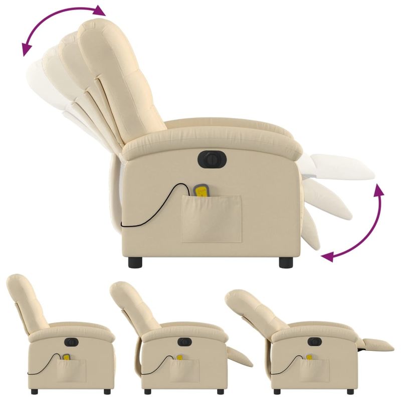Ingrijire personala si Cosmetice - Sanatate si wellness - Articole wellness - Fotolii de masaj - Fotoliu electric de masaj rabatabil, crem, textil - Infinity.ro