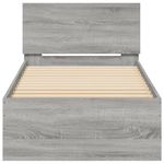 Casa si Gradina - Mobilier - Paturi si accesorii - Paturi - Cadru de pat cu tablie, gri sonoma, 90x190 cm, lemn prelucrat - Infinity.ro