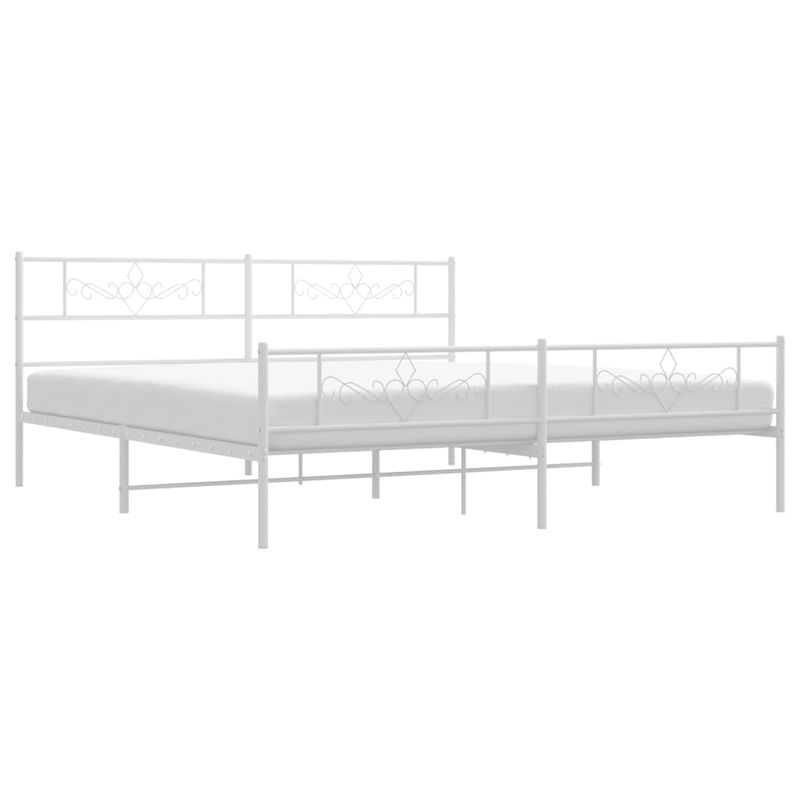 Casa si Gradina - Mobilier - Paturi si accesorii - Paturi - Cadru de pat metalic cu tablie de cap/picioare, alb, 183x213 cm - Infinity.ro