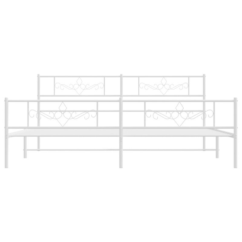 Casa si Gradina - Mobilier - Paturi si accesorii - Paturi - Cadru de pat metalic cu tablie de cap/picioare, alb, 183x213 cm - Infinity.ro