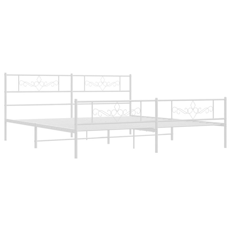 Casa si Gradina - Mobilier - Paturi si accesorii - Paturi - Cadru de pat metalic cu tablie de cap/picioare, alb, 183x213 cm - Infinity.ro