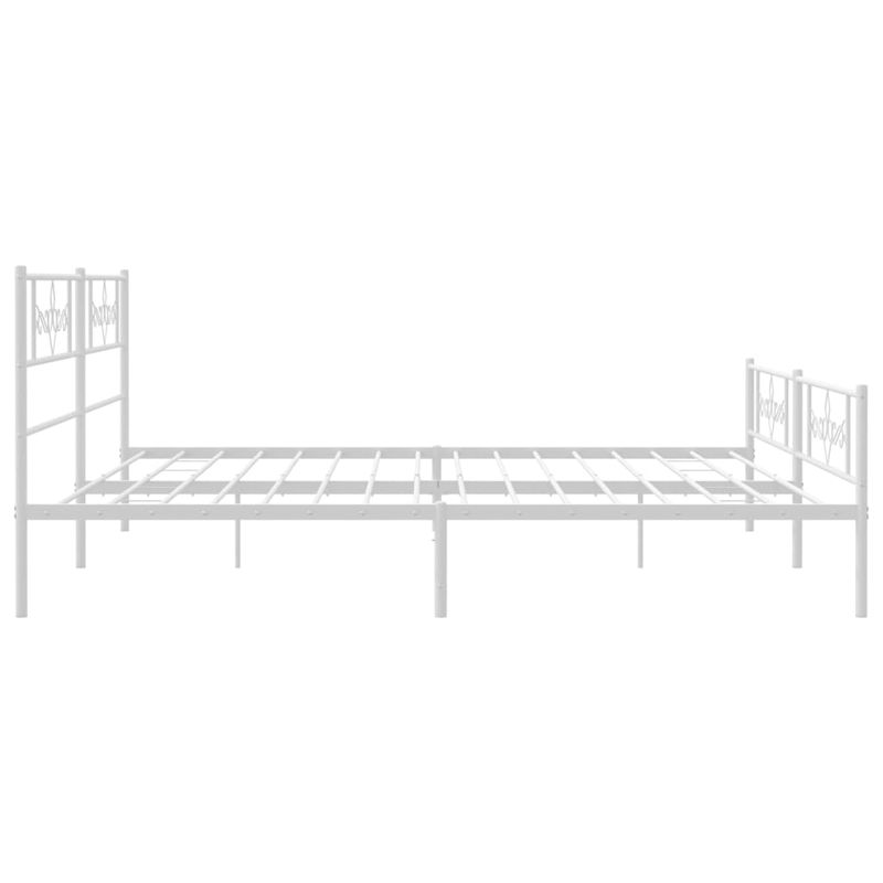 Casa si Gradina - Mobilier - Paturi si accesorii - Paturi - Cadru de pat metalic cu tablie de cap/picioare, alb, 183x213 cm - Infinity.ro