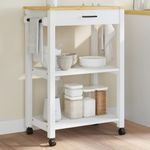 Casa si Gradina - Bucatarie si vesela - Ustensile bucatarie - Cosuri servire - Carucior de bucatarie „MONZA”, 60x40x90 cm, lemn masiv de pin - Infinity.ro