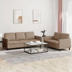 Casa si Gradina - Mobilier - Seturi de mobilier - Seturi living - Set de canapele cu perne, 2 piese, cappuccino, piele ecologica - Infinity.ro