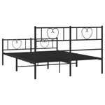 Casa si Gradina - Mobilier - Paturi si accesorii - Paturi - Cadru pat metalic cu tablie de cap/picioare, negru, 150x200 cm - Infinity.ro