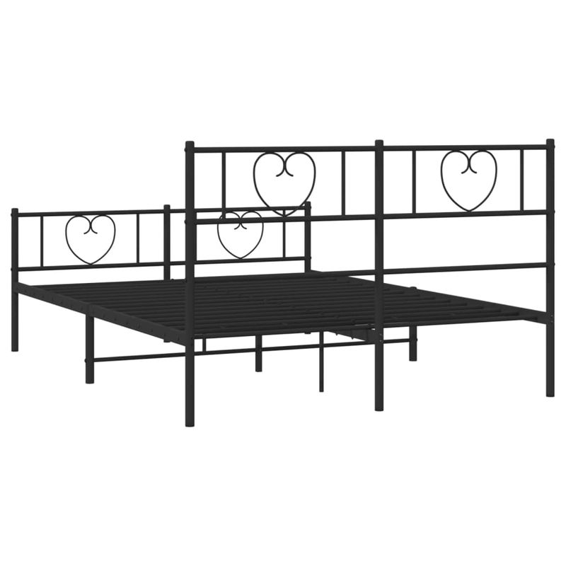 Casa si Gradina - Mobilier - Paturi si accesorii - Paturi - Cadru pat metalic cu tablie de cap/picioare, negru, 150x200 cm - Infinity.ro