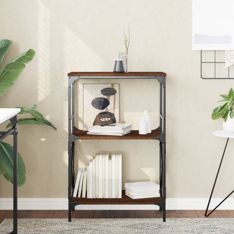Casa si Gradina - Mobilier - Biblioteci si rafturi - Biblioteci - Biblioteca 3 niveluri, stejar maro 59x35x90,5cm, lemn prelucrat - Infinity.ro