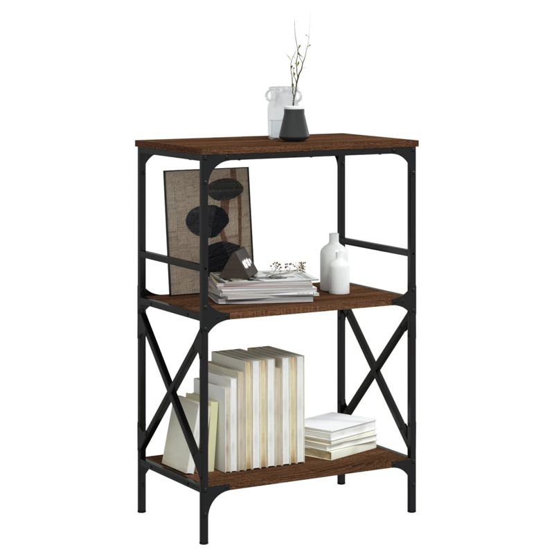 Casa si Gradina - Mobilier - Biblioteci si rafturi - Biblioteci - Biblioteca 3 niveluri, stejar maro 59x35x90,5cm, lemn prelucrat - Infinity.ro