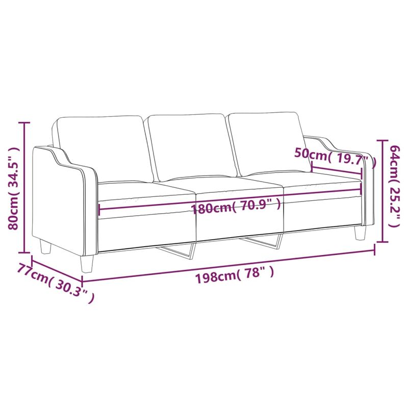 Casa si Gradina - Mobilier - Canapele si coltare - Canapele - Canapea cu 3 locuri, maro, 180 cm, material textil - Infinity.ro
