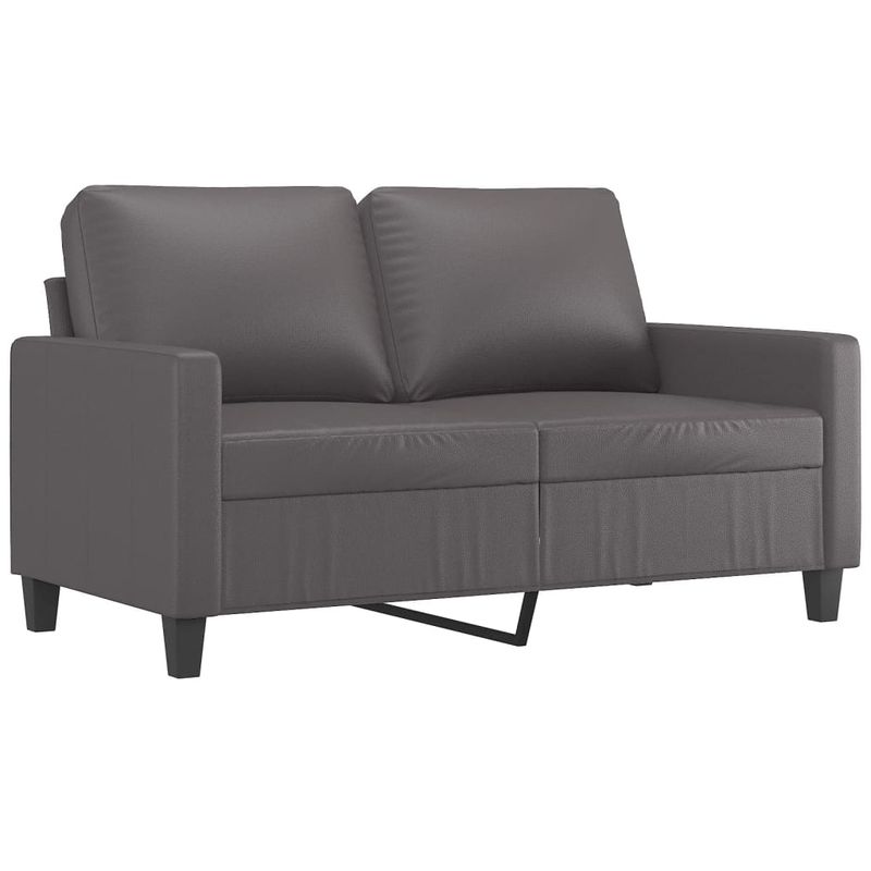 Casa si Gradina - Mobilier - Seturi de mobilier - Seturi living - Set de canapele cu perne, 3 piese, gri, piele ecologica - Infinity.ro
