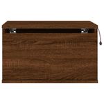 Casa si Gradina - Mobilier - Comode si corpuri - Noptiere - Noptiere montate pe perete cu lumini LED, 2 buc., stejar maro - Infinity.ro