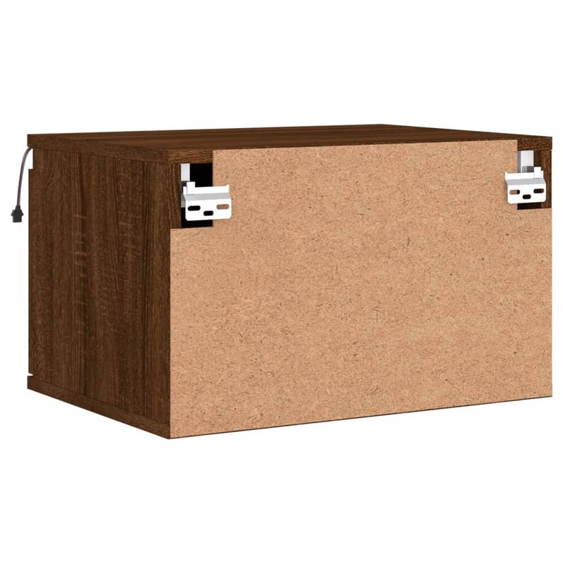 Casa si Gradina - Mobilier - Comode si corpuri - Noptiere - Noptiere montate pe perete cu lumini LED, 2 buc., stejar maro - Infinity.ro